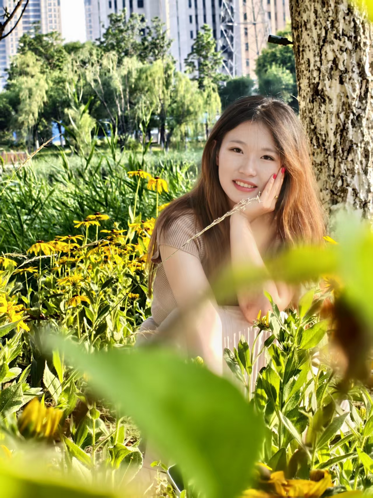黄花单人照