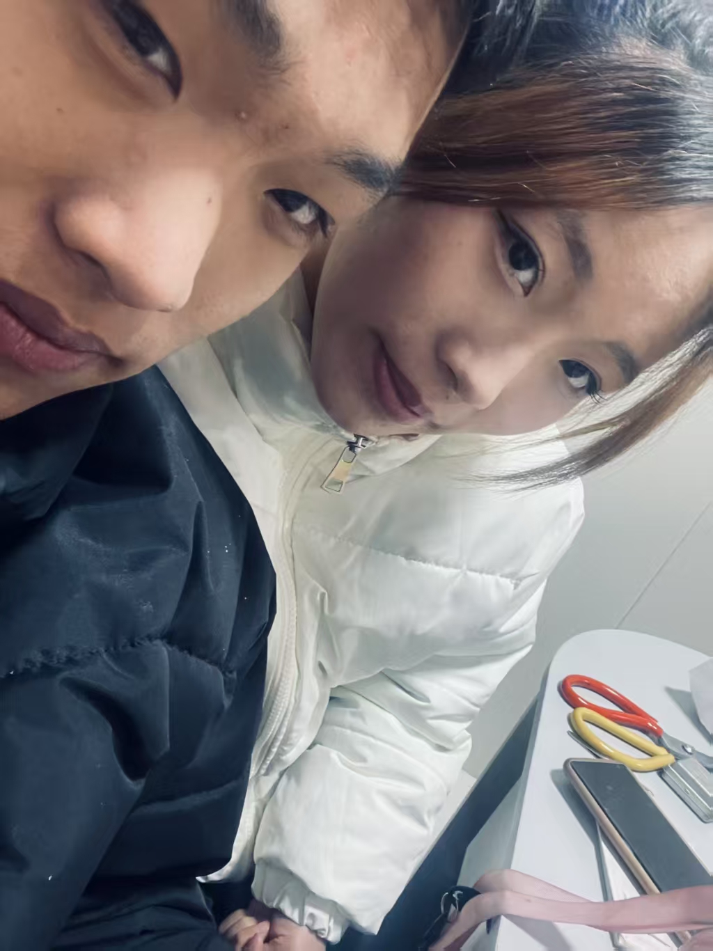 羽绒服贴贴合照